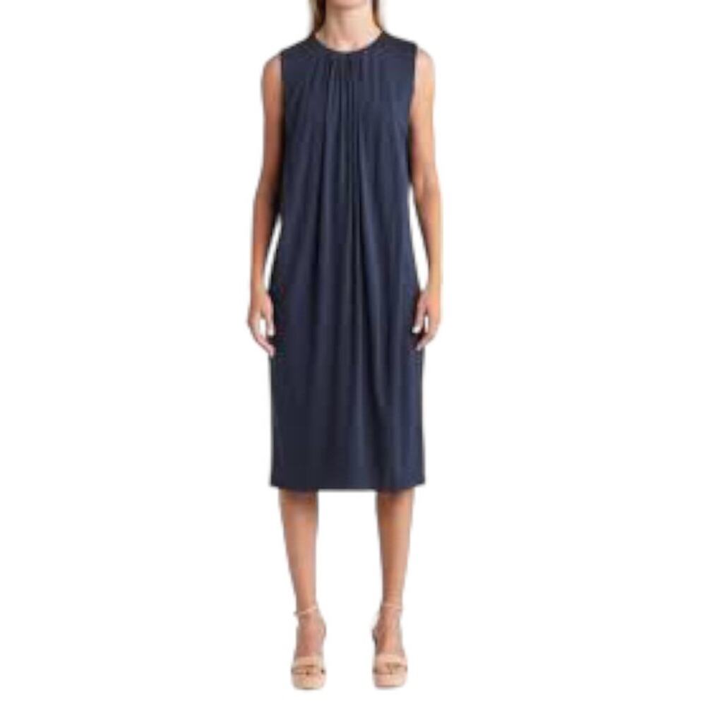 Salvatore Ferragamo Sleeveless Cocktail Dress Navy Blue Size Small Quiet Luxury View 6